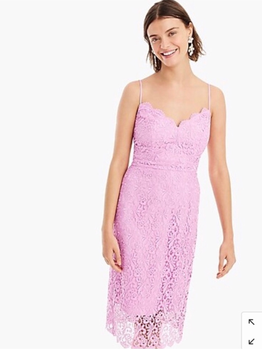 J.Crew Spaghetti strap dress in Guipure Lace Lilac/pink